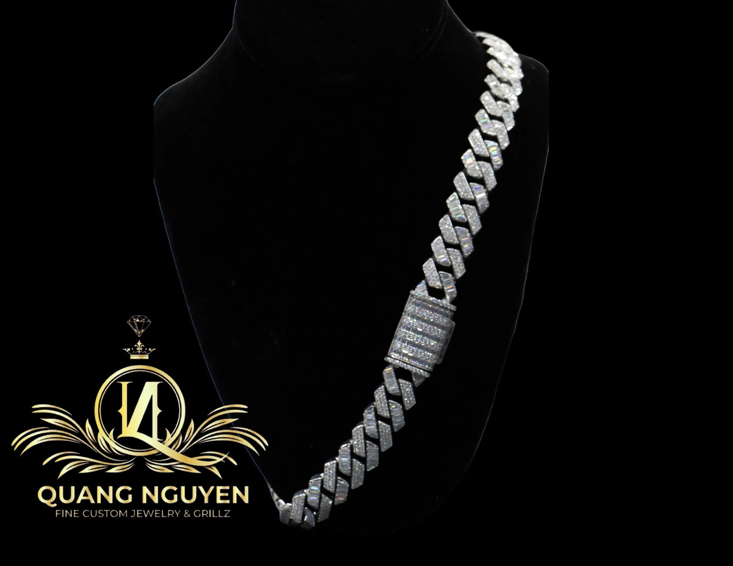 16mm 24inch Baguet and 3 Row Diamond