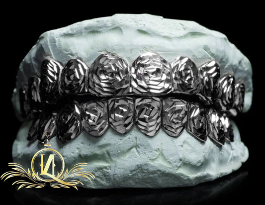 White Rose Cut Solid Grillz