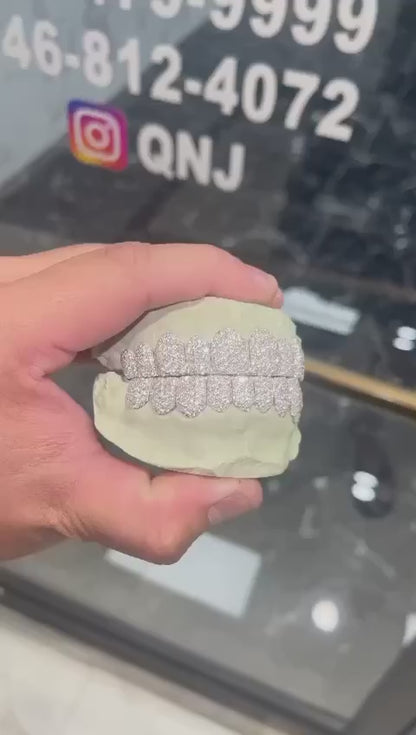 BEST SELLING 925 Silver Honeycomb VVS  Moissionite Grillz